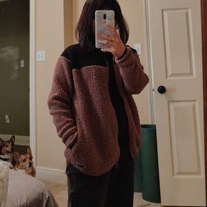 Pink Victoria secrets two tone zip sweater xs